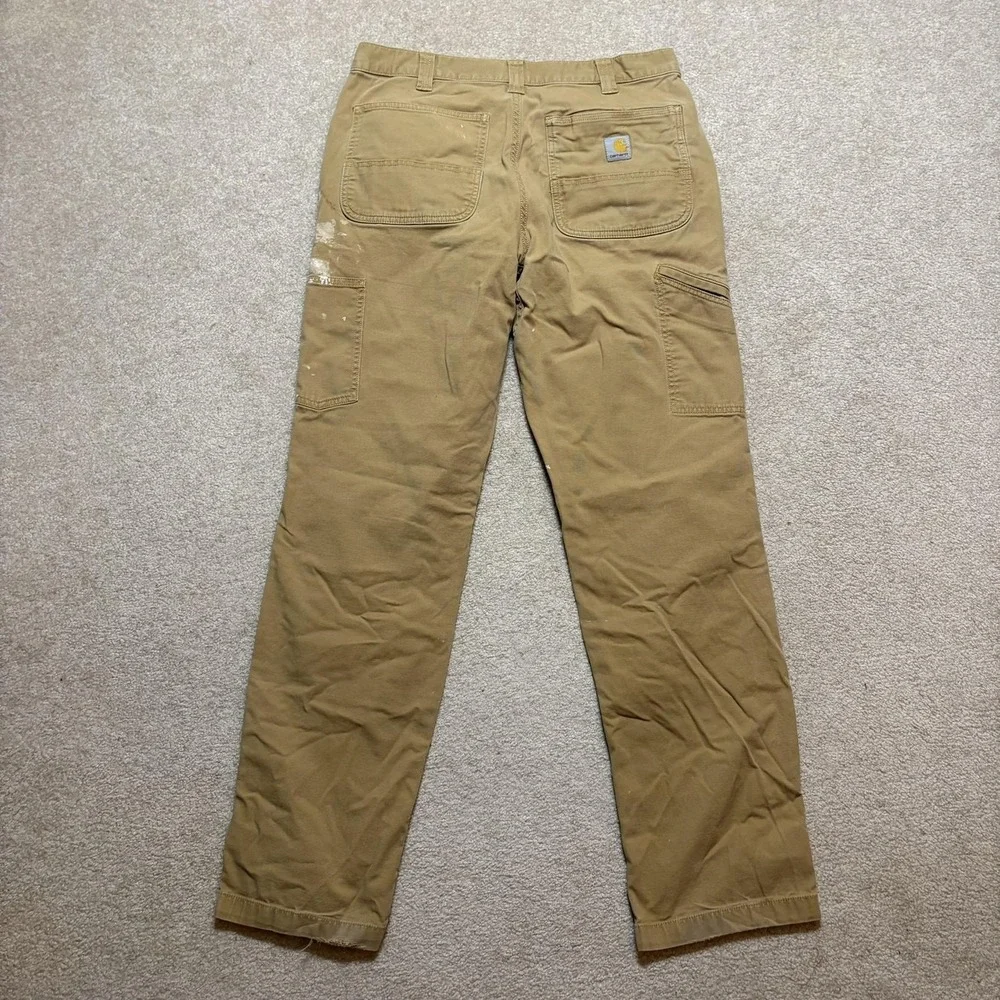 Carhartt Pants Mens 34x32 Tan Rugged Flex Relaxed Fit Work Carpenter Utility - Picture 3 of 16